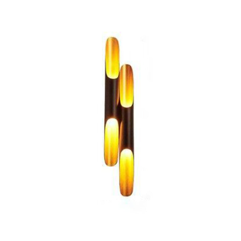 Black and Gold Wall Light in Modern Luxury Style Aluminium Cylindroid Wall Lamp for Interior Spaces