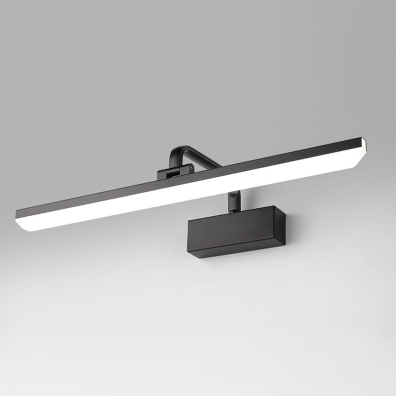 Metal Linear Shade Mirror Wall Lights Modern 1 Head Wall Mount Fixture for Lavatory