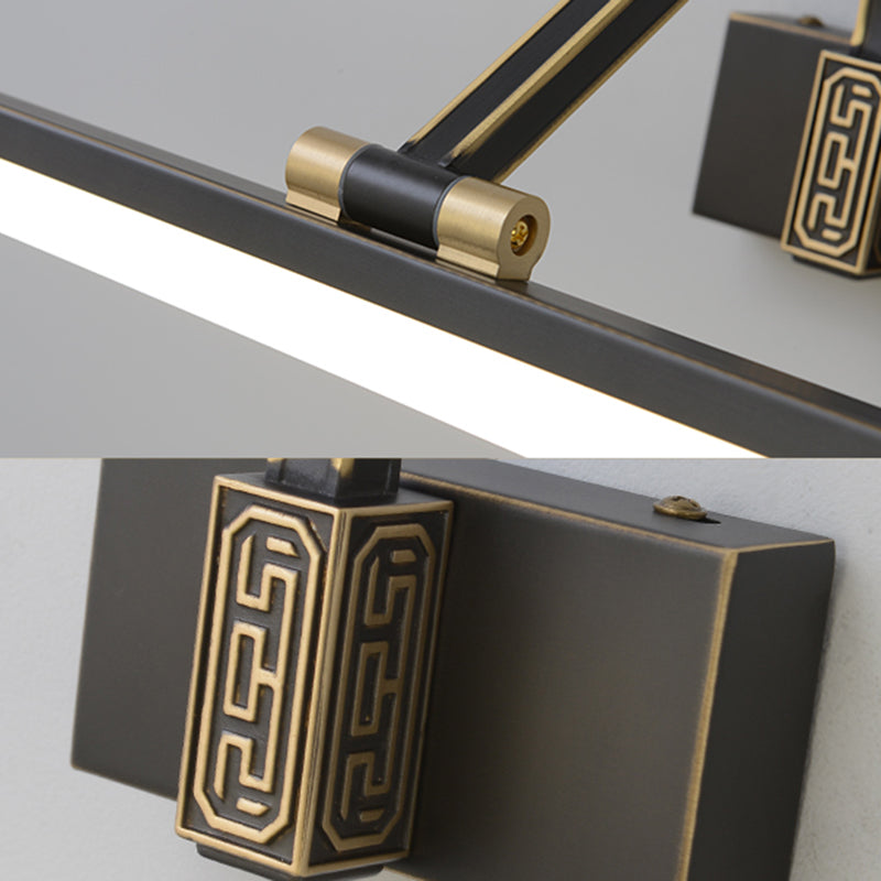 Metal linear Shade Mirror Wall Lights Modern 1 Head Wall Mount Fixture