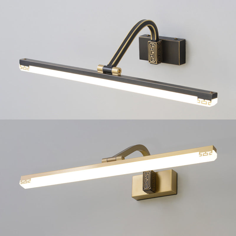 Metal linear Shade Mirror Wall Lights Modern 1 Head Wall Mount Fixture