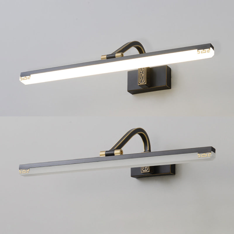 Metal linear Shade Mirror Wall Lights Modern 1 Head Wall Mount Fixture