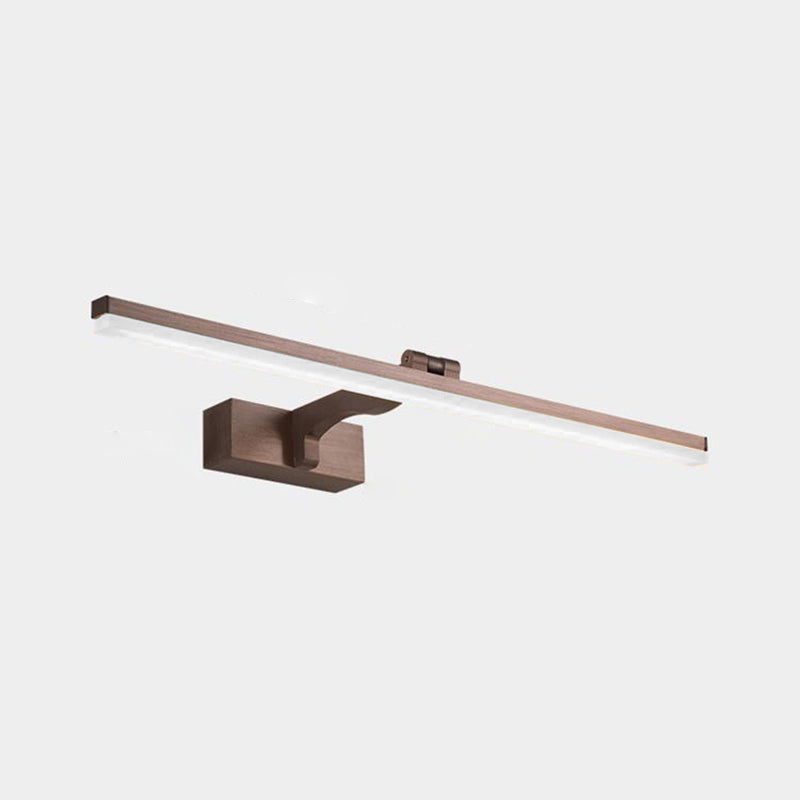 Metalen lineaire schaduw spiegel wandlampen modern 1 kop muurbevestiging in bruin