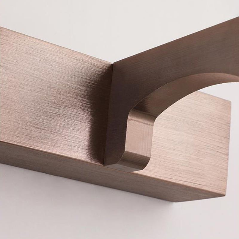 Metal Linear Shade Mirror Wall Lights Modern 1 Head Wall Mount Fixture in Brown