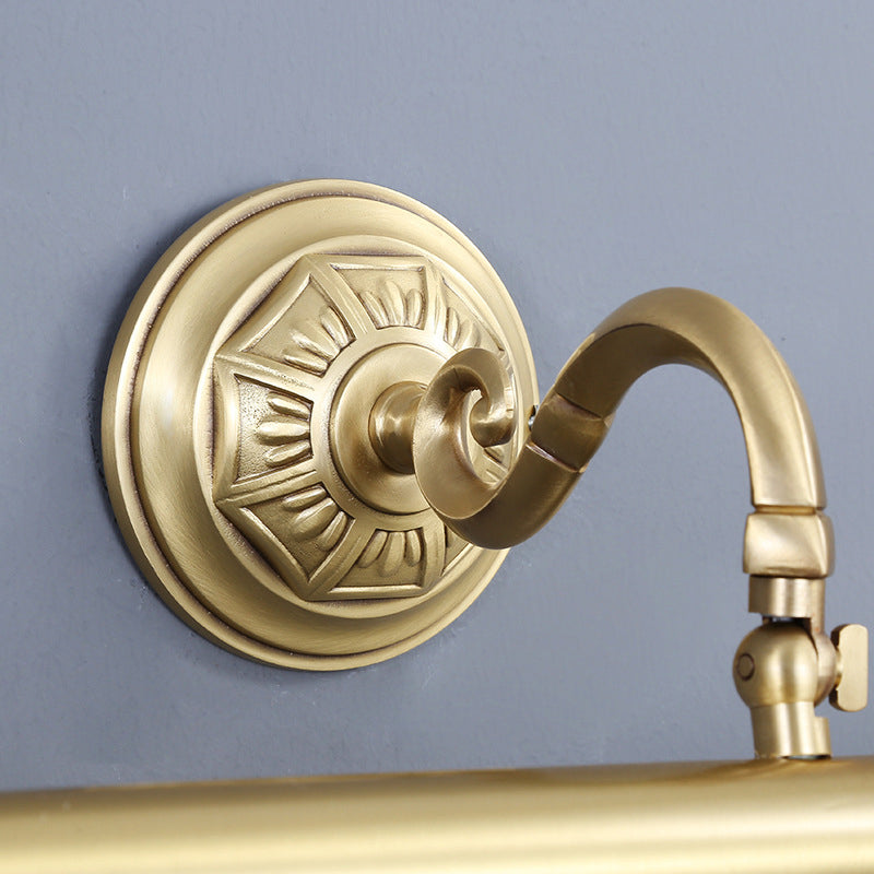 1 Light Linear Shade Wall Sconce Post-Modern Simple Style Mirror Wall Lighting in Brass