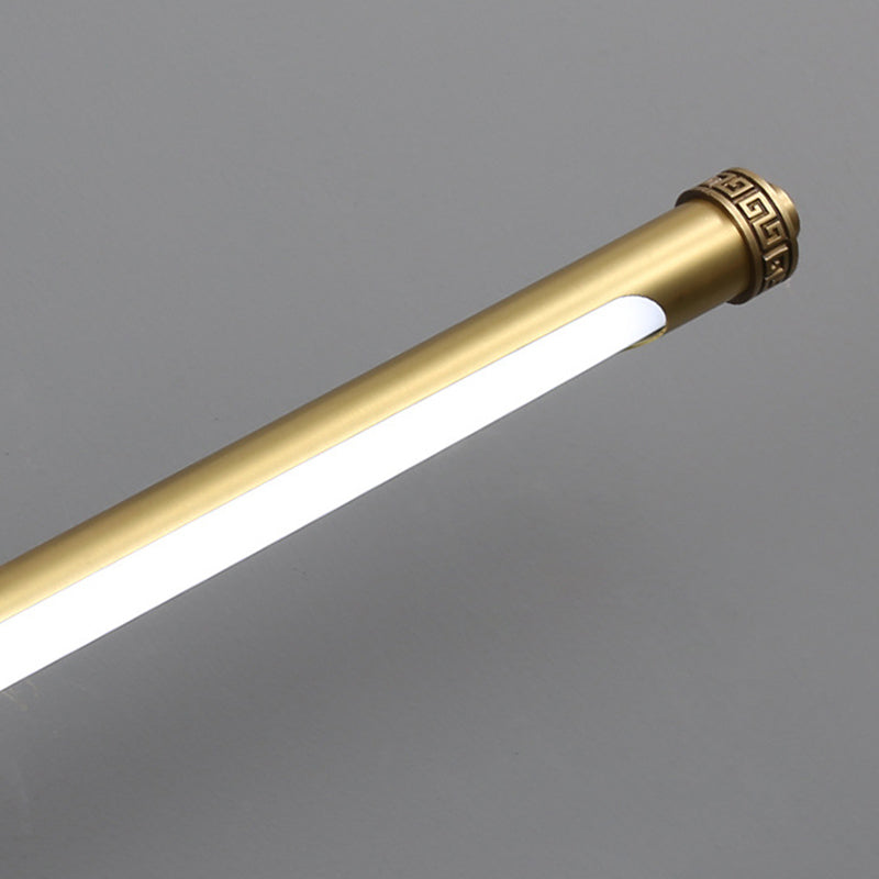 1 Light Linear Shade Wall Sconce Post-Modern Simple Style Mirror Wall Lighting in Brass