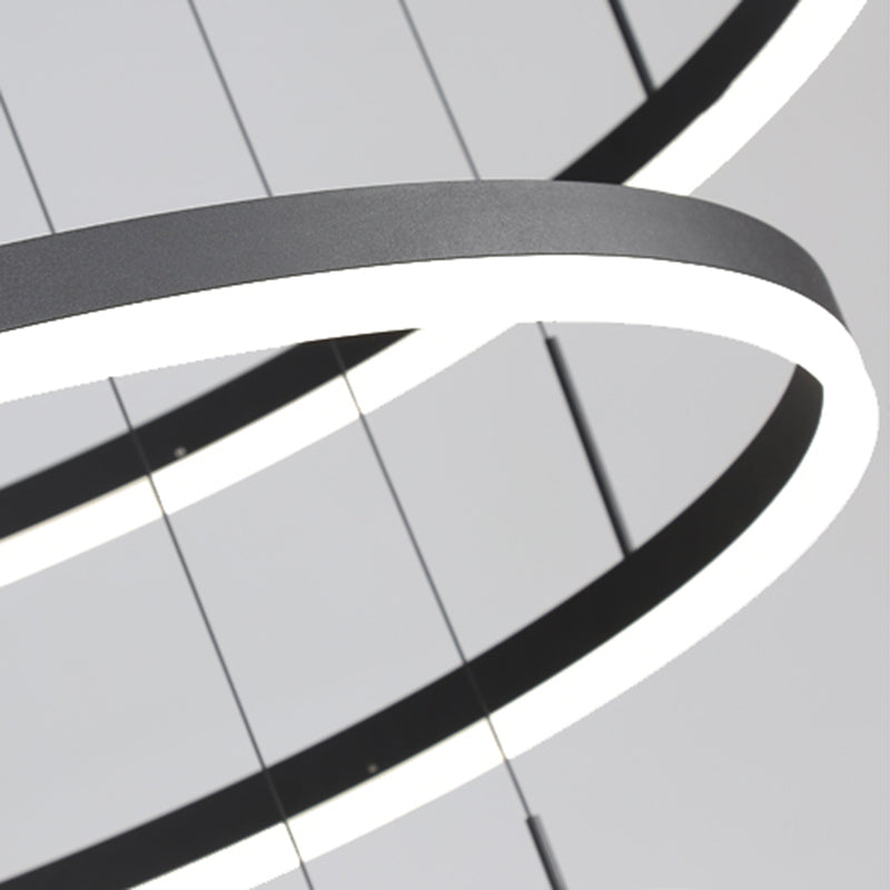 Luces colgantes colgantes de aluminio negro lámparas colgantes modernas para sala de estar