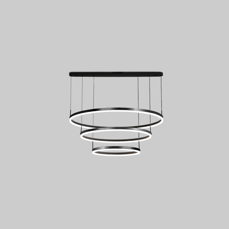 Luces colgantes colgantes de aluminio negro lámparas colgantes modernas para sala de estar