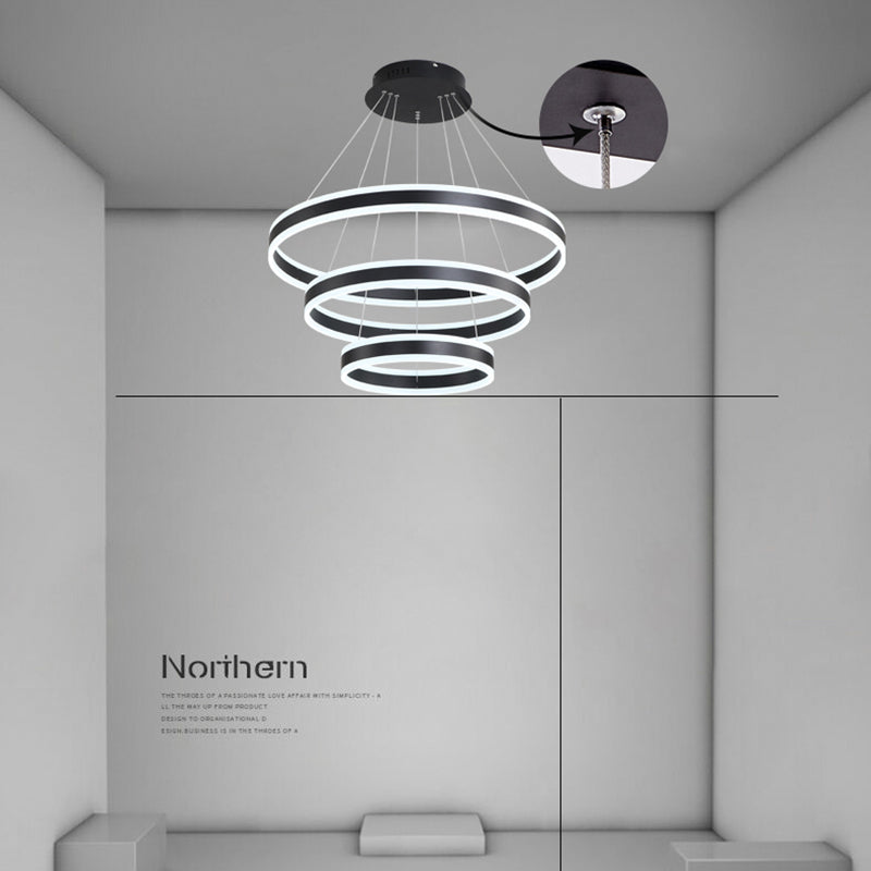 Schwarzstufte Metallkreis Decke Anhänger zeitgenössische Deckenbeleuchtung