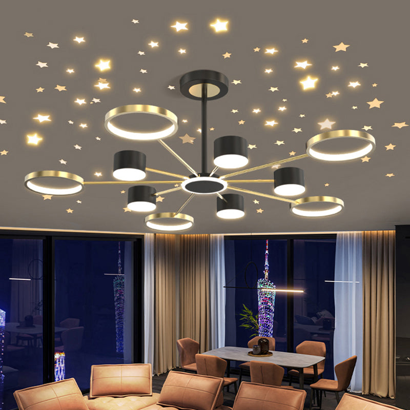 Acrylic Contemporary Pendant Lighting Fixtures Black Sputnik Hanging Lights