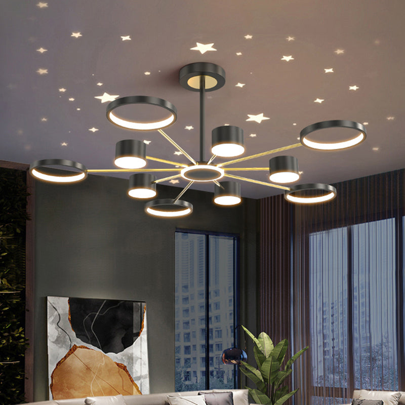 Acrylic Contemporary Pendant Lighting Fixtures Black Sputnik Hanging Lights
