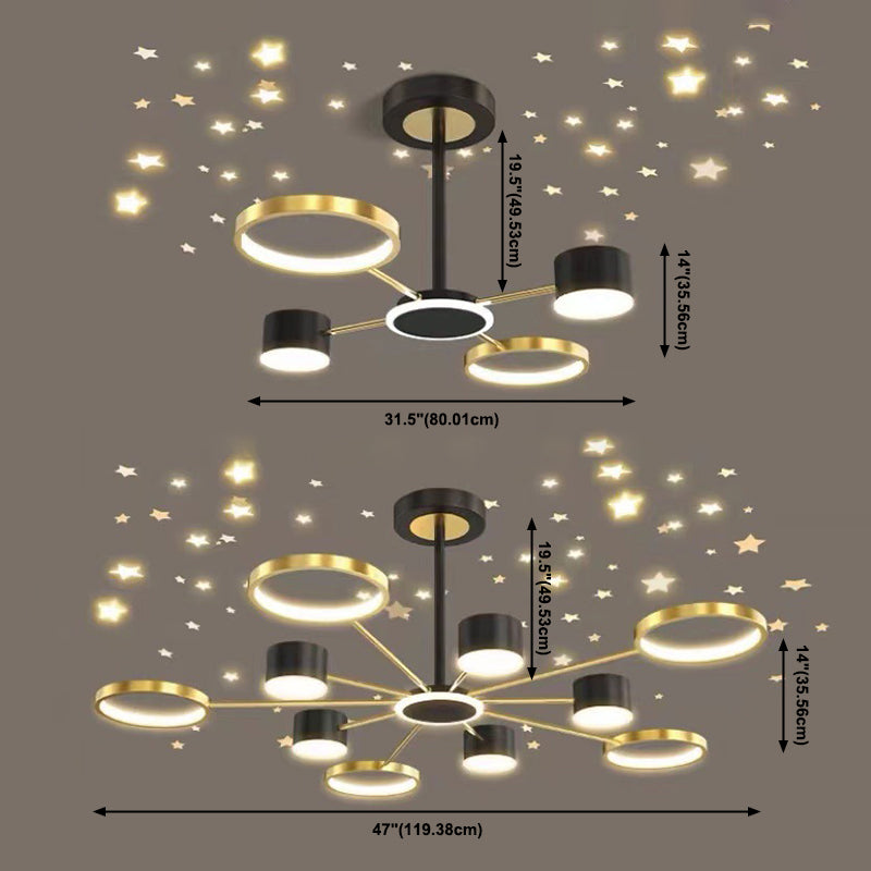 Acrylic Contemporary Pendant Lighting Fixtures Black Sputnik Hanging Lights