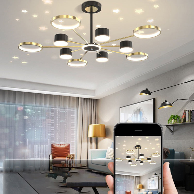 Acrylic Contemporary Pendant Lighting Fixtures Black Sputnik Hanging Lights