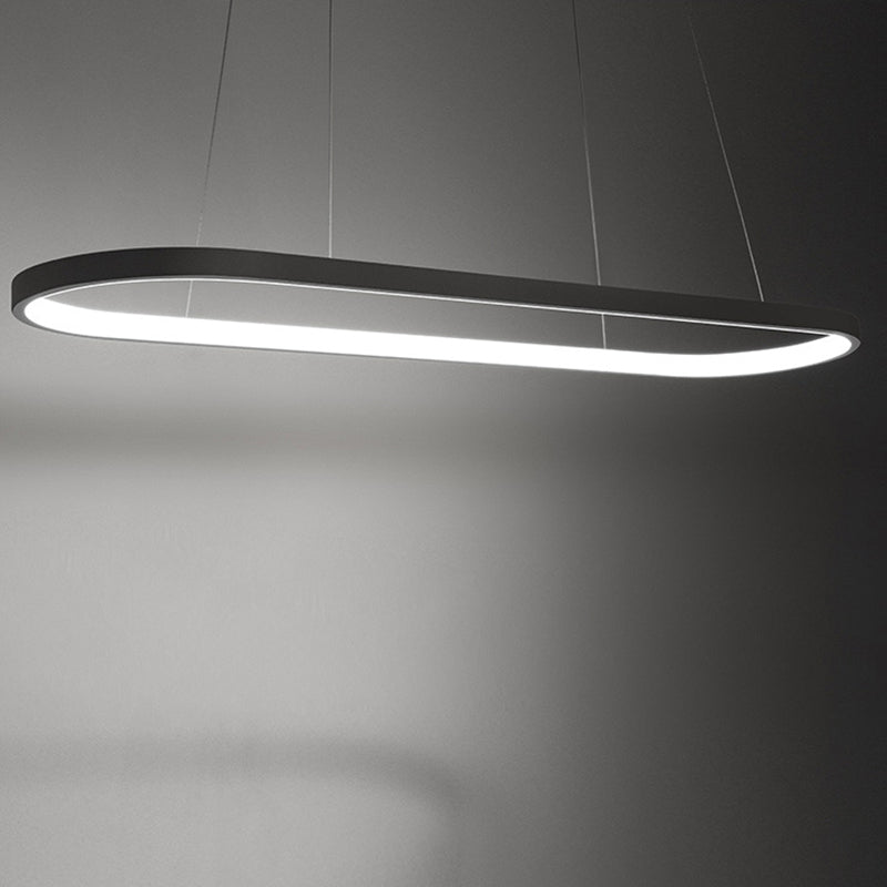 Lampadari moderni per la sala da pranzo a sospensione ovalo a sospensione in metallo lampadario