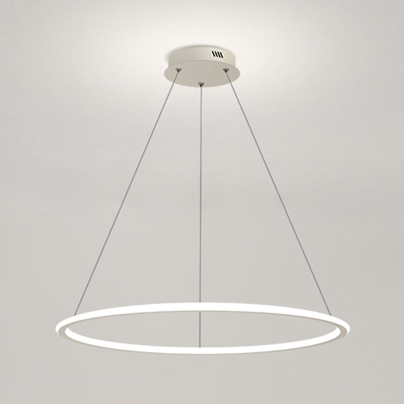 Iluminación moderna de comedor redondo Candelera de metal de metal ligero colgante