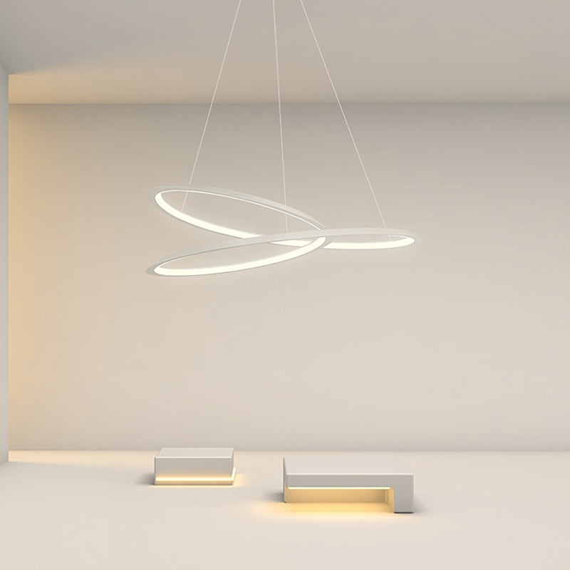 Curve senza soluzione di continuità lampadario a pendente lampadari moderni per sala da pranzo