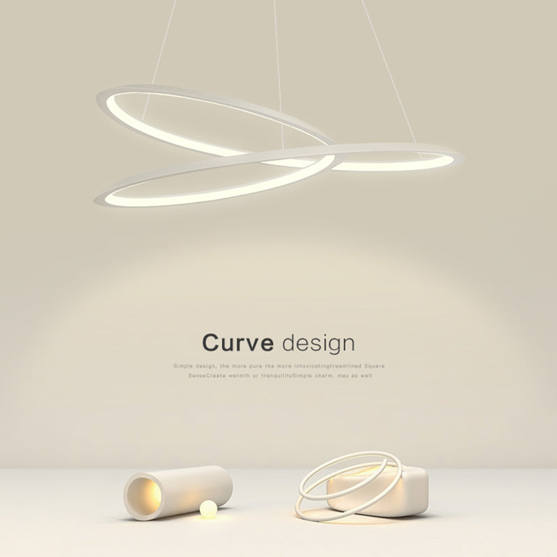 Curve senza soluzione di continuità lampadario a pendente lampadari moderni per sala da pranzo