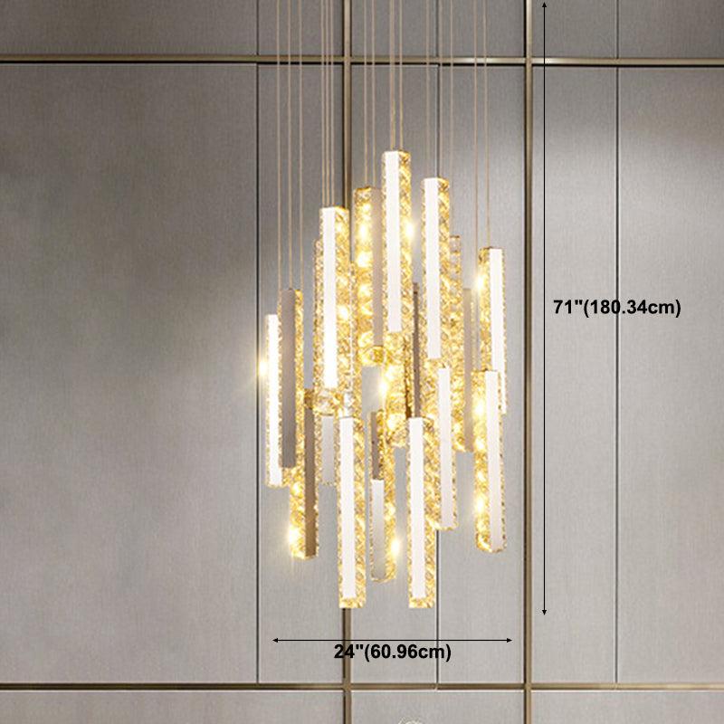 Kit de luz colgante posmoderna Luz de techo de cristal para sala de estar para sala de estar