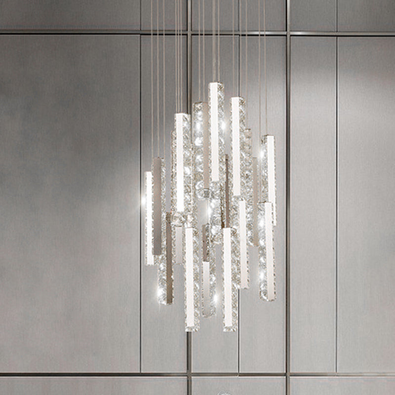 Kit de luz colgante posmoderna Luz de techo de cristal para sala de estar para sala de estar