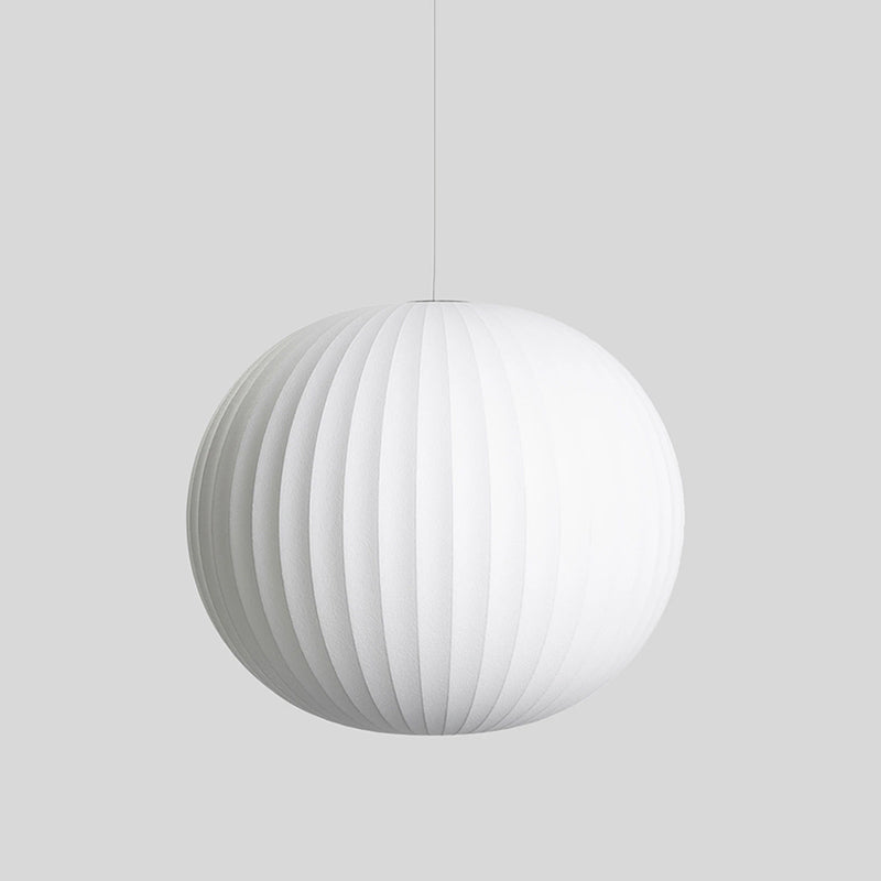 Modern Style White Hanging Lamps Fixtures Fabric 1-Light Ceiling Pendant Lighting