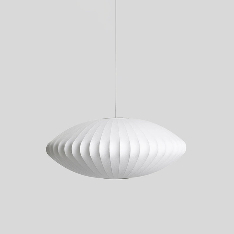 Modern Style White Hanging Lamps Fixtures Fabric 1-Light Ceiling Pendant Lighting