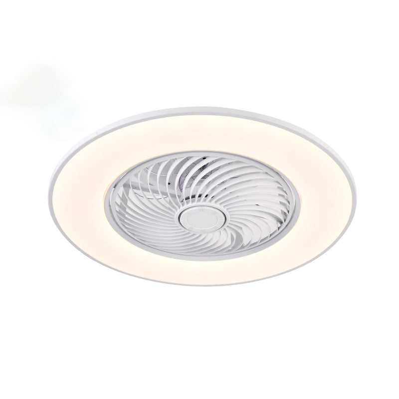 Acrylkreis -LED -Deckenventilatoren im modernen prägnanten Stil Schmiedeeisen Deckenelement für Schlafzimmer