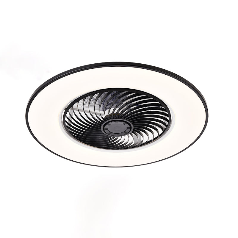 Acrylkreis -LED -Deckenventilatoren im modernen prägnanten Stil Schmiedeeisen Deckenelement für Schlafzimmer