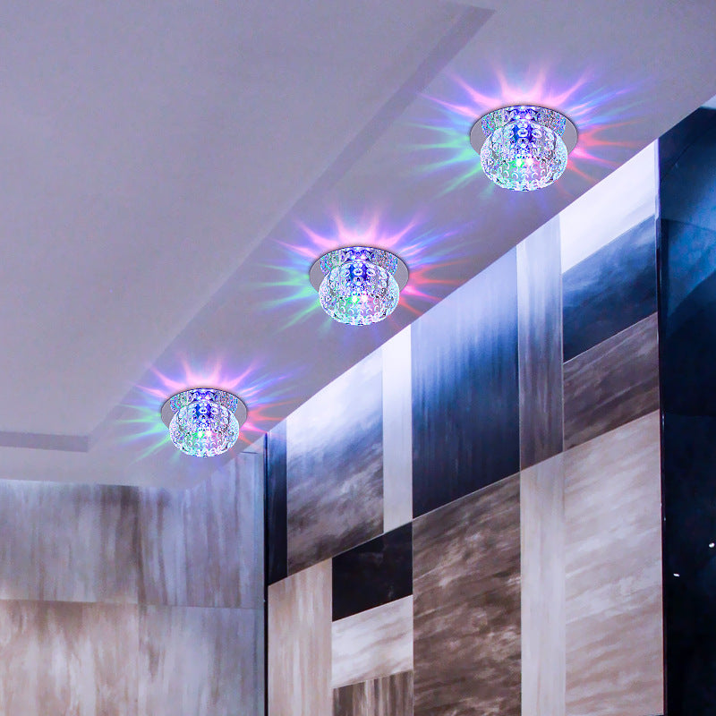 Modern Crystal Flush Mount Light Fixtures LED Mini Flush Mount with Hole 2-3.5'' Dia