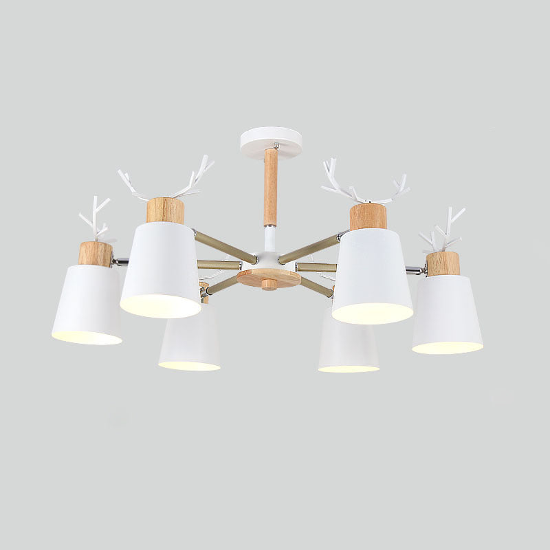 Moderne kreative makkaron Anhänger helle hölzerne geometrische Hanglampe mit Schmiedeeisenschatten