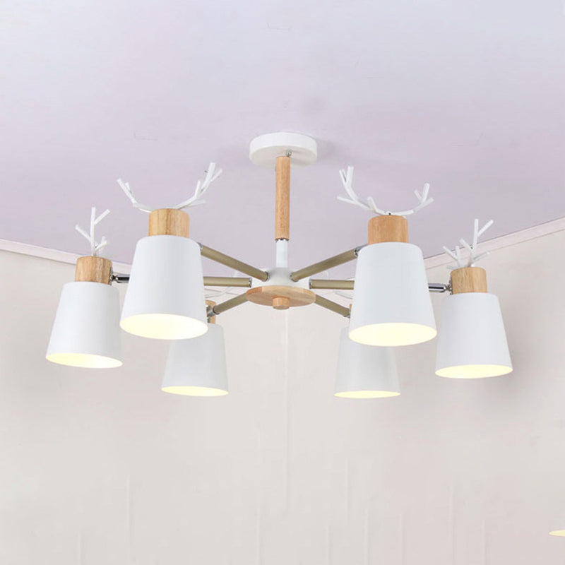 Moderne kreative makkaron Anhänger helle hölzerne geometrische Hanglampe mit Schmiedeeisenschatten