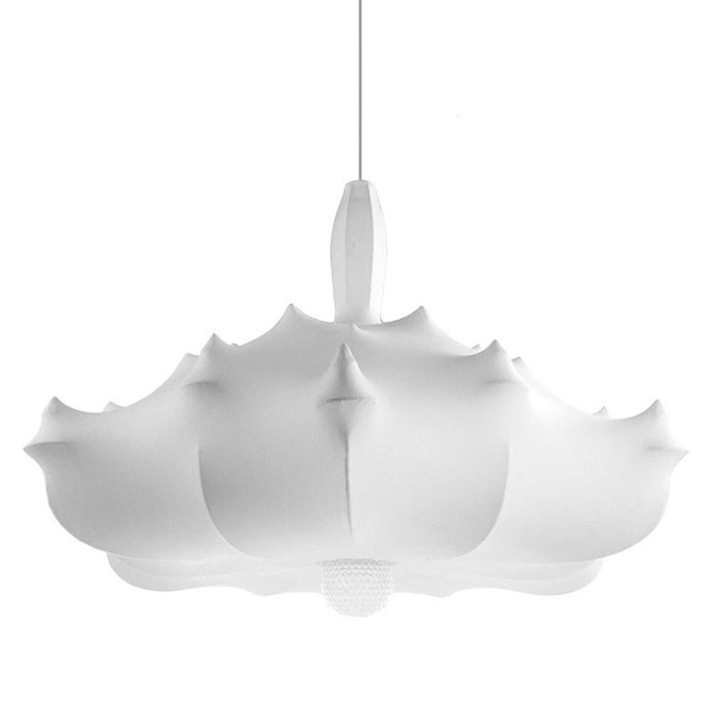 Stoff weiß Suspension Anhängerlampe Moderner Stil einzigartiger 1-Licht-Tropfen Anhänger