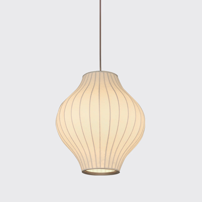 1-Light Fabric Hanging Ceiling Lights Modern Style White Ceiling Pendant Lighting