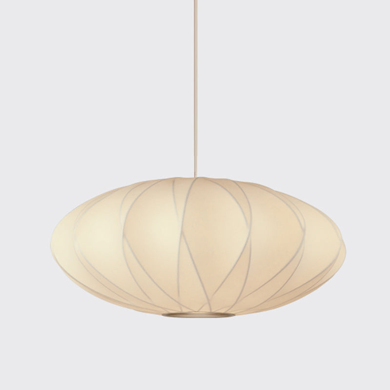1-Light Fabric Hanging Ceiling Lights Modern Style White Ceiling Pendant Lighting