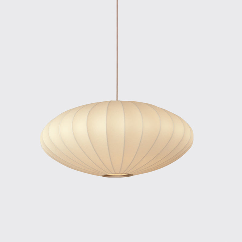 1-Light Fabric Hanging Ceiling Lights Modern Style White Ceiling Pendant Lighting