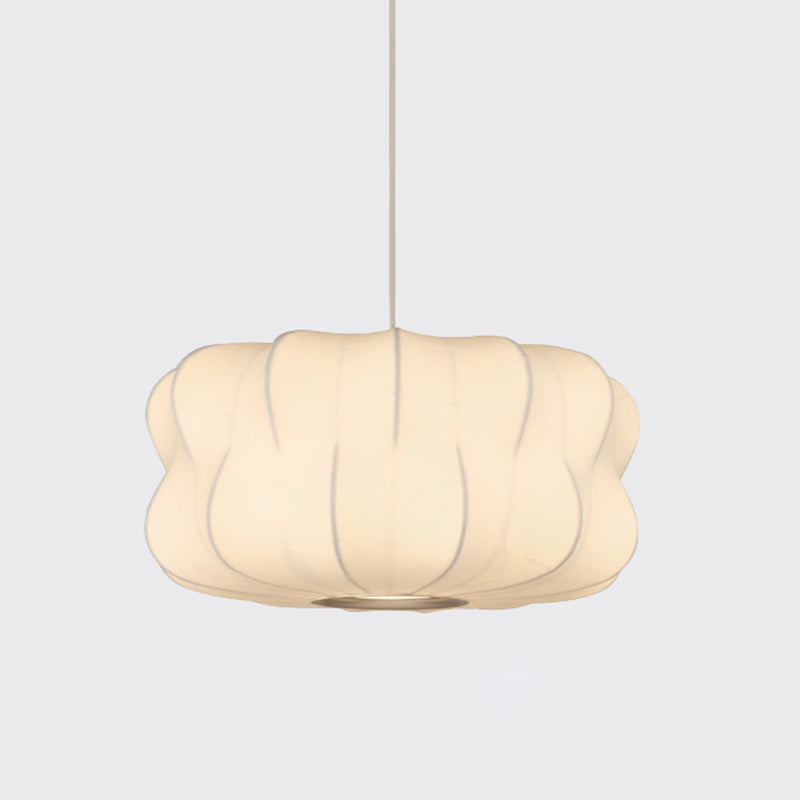 1-Light Fabric Hanging Ceiling Lights Modern Style White Ceiling Pendant Lighting