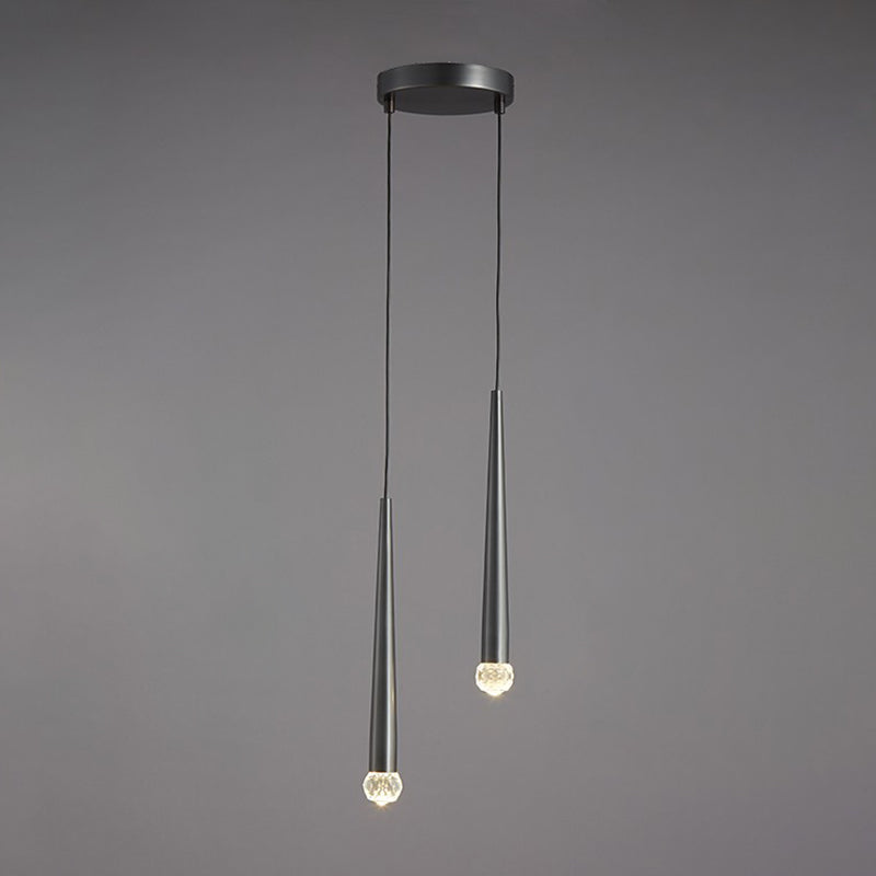 Lámpara de suspensión de techo cónico de estilo de cristal de estilo moderno