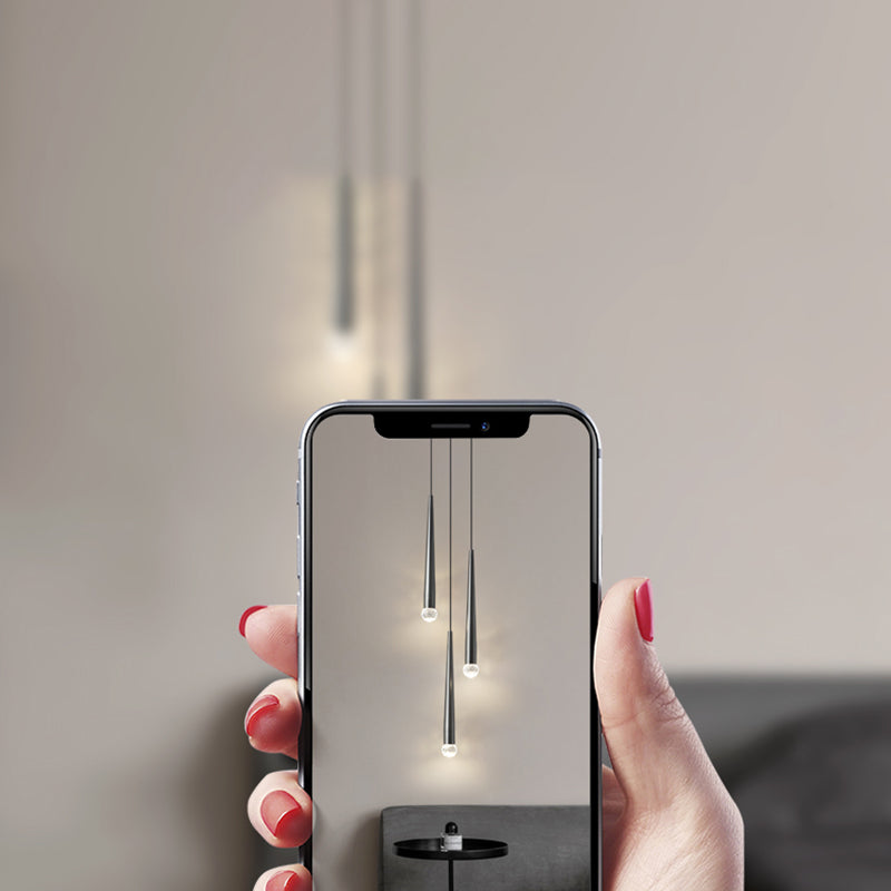 Lámpara de suspensión de techo cónico de estilo de cristal de estilo moderno