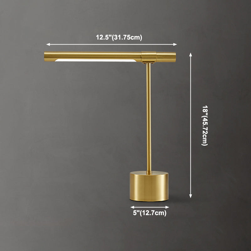 Linear Table Lamp Mid Century Modern Metal 1 Light Table Light in Gold