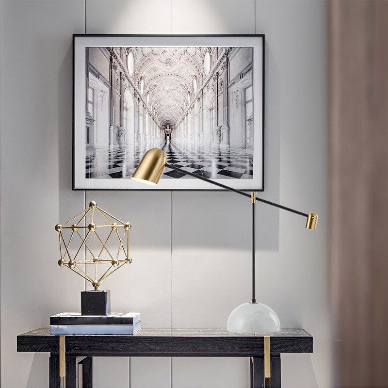 1 Light Bell Night Table Lamps Mid Century Modern Metal Table Light in Gold