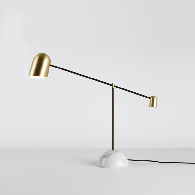 1 Light Bell Night Table Lamps Mid Century Modern Metal Table Light in Gold