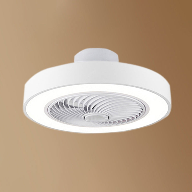 Moderne nordische LED -Makkaronendeckenvorrichtung Schmiedeeisen kreisförmige Deckenventilatoren mit Acrylschatten