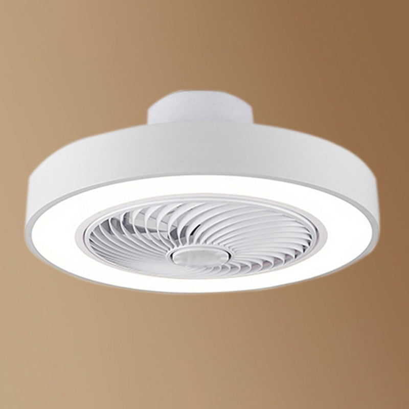 Moderne nordische LED -Makkaronendeckenvorrichtung Schmiedeeisen kreisförmige Deckenventilatoren mit Acrylschatten