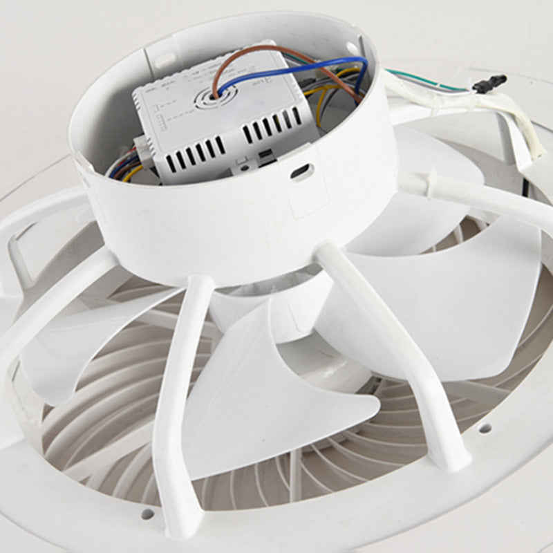 Moderne nordische LED -Makkaronendeckenvorrichtung Schmiedeeisen kreisförmige Deckenventilatoren mit Acrylschatten