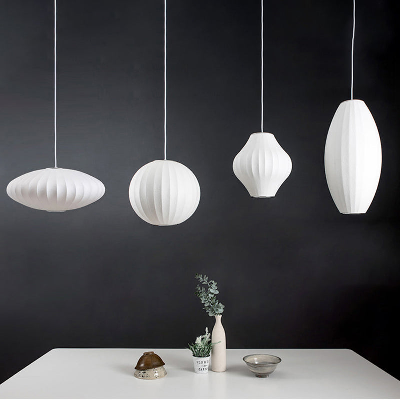 Stoff 1-Licht-Suspensionsbeleuchtung moderne weiße Decke Down Lampe