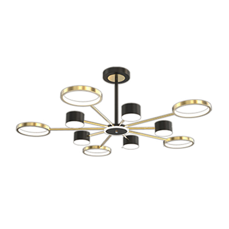 Araña contemporánea de metal redondeo de metal lámparas colgantes para dormitorio de sala de estar