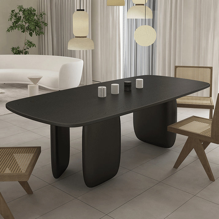 Pine Solid Wood Table Modern Rectangle Dining Table with 3 Legs for Restaurant