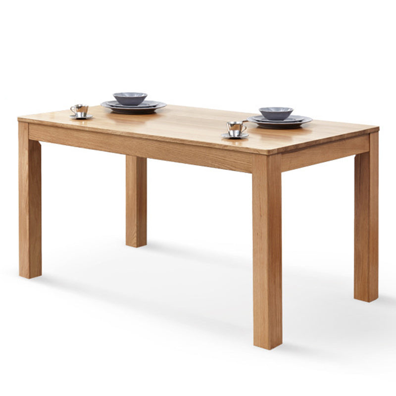 Table à manger en bois massif en chêne rectangle avec 4 jambes pour restaurant