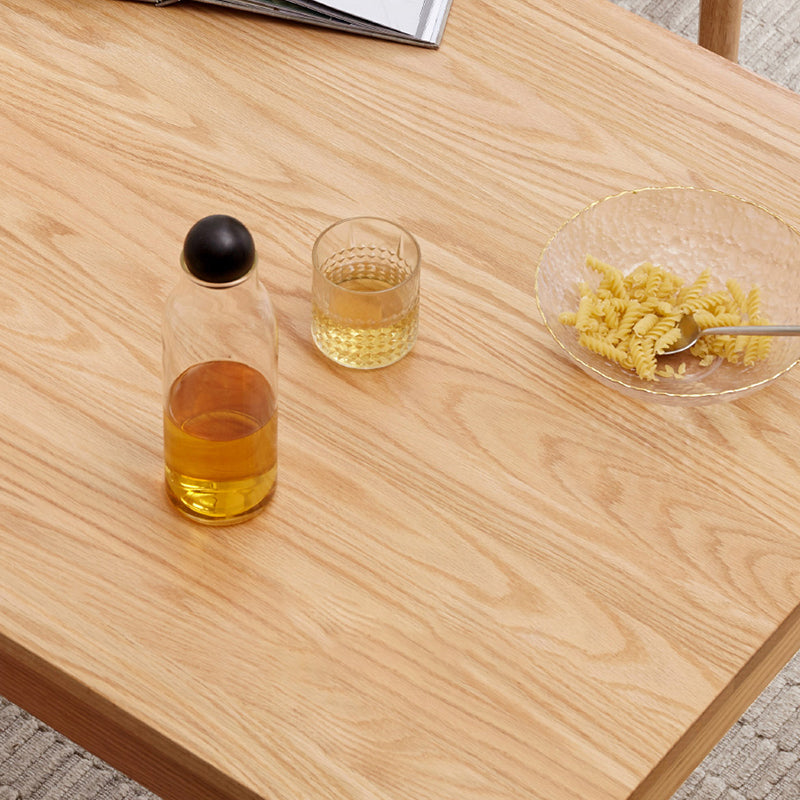 Table à manger en bois massif en chêne rectangle avec 4 jambes pour restaurant