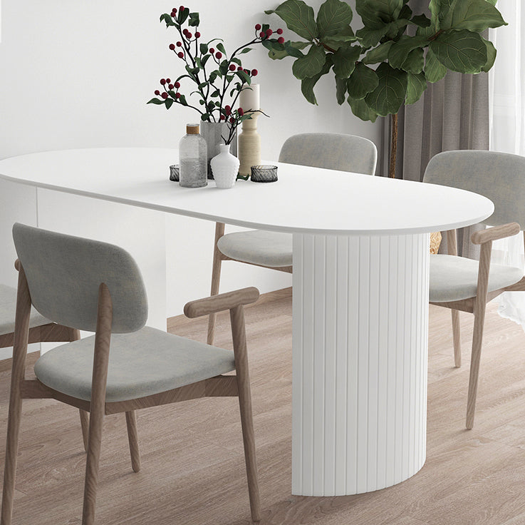 Contemporary Dining Table Pine Solid Wood Table with Double Pedestal for Home Kitchen Dinner