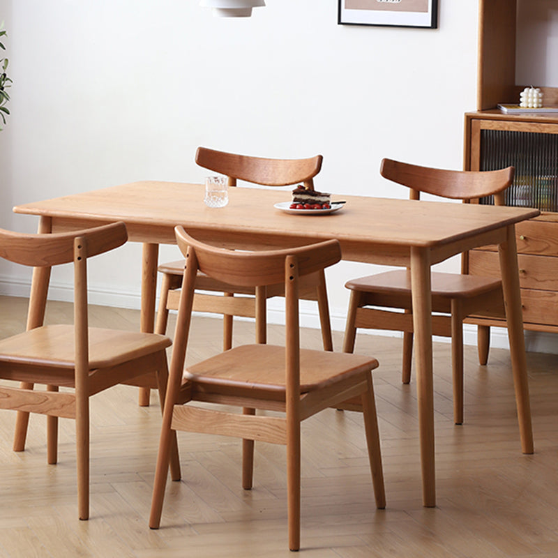 Zeitgenössischer Rechteck Esstisch Massives Holz Tisch mit 4 Bein zum Abendessen in der Küche zu Hause