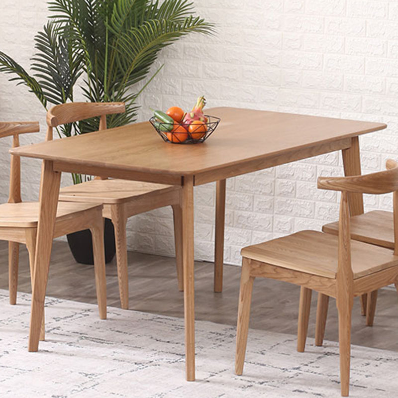 Table à manger rectangulaire contemporain table en bois massif en chêne avec 4 jambes pour le dîner de cuisine à la maison